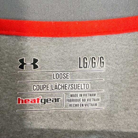 Under Armour Heat Gear 1/4 Zip Shirt Long Sleeve Grey Men L Loose Performance - Picture 3 of 14